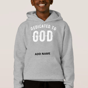 DEDICATED TO GOD  COOL WHITE TEKST