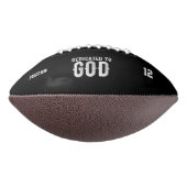 DEDICATED TO GOD COOL WHITE TEKST AMERICAN FOOTBALL (Gedraaid 90)