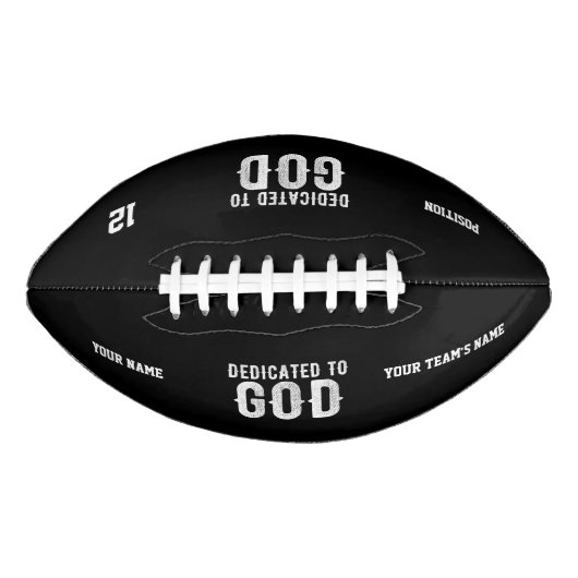 DEDICATED TO GOD COOL WHITE TEKST AMERICAN FOOTBALL (Voorkant)