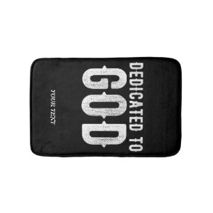 DEDICATED TO GOD COOL  WHITE TEKST BADMAT