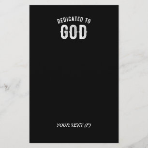 DEDICATED TO GOD COOL WHITE TEKST BRIEFPAPIER