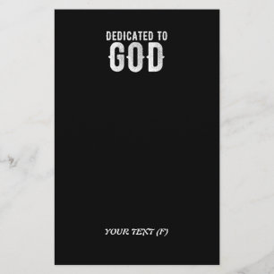 DEDICATED TO GOD COOL WHITE TEKST BRIEFPAPIER