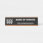 DEDICATED TO GOD COOL WHITE TEKST BUREAU NAAMBORDJE (Voorkant)