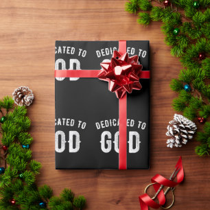 DEDICATED TO GOD COOL WHITE TEKST CADEAUPAPIER