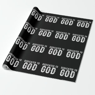 DEDICATED TO GOD COOL  WHITE TEKST CADEAUPAPIER