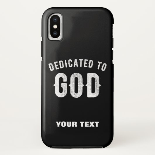 DEDICATED TO GOD COOL WHITE TEKST Case-Mate iPhone CASE (Achterkant)