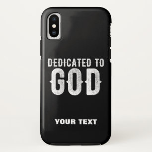 DEDICATED TO GOD COOL  WHITE TEKST iPhone X HOESJE