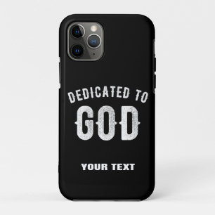 DEDICATED TO GOD COOL WHITE TEKST iPhone 11 PRO HOESJE