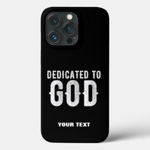 DEDICATED TO GOD COOL  WHITE TEKST iPhone 13 PRO HOESJE