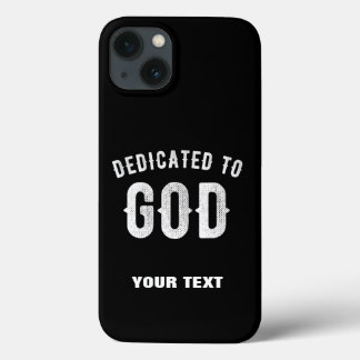 DEDICATED TO GOD COOL WHITE TEKST iPhone 13 HOESJE