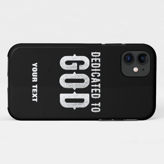 DEDICATED TO GOD COOL WHITE TEKST Case-Mate iPhone CASE (Achterkant (horizontaal))