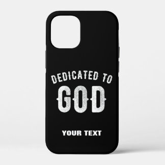 DEDICATED TO GOD COOL WHITE TEKST iPhone 12 MINI HOESJE