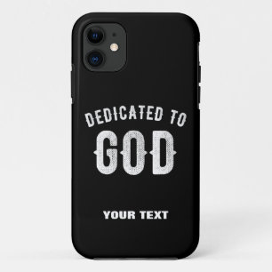 DEDICATED TO GOD COOL WHITE TEKST iPhone 11 HOESJE