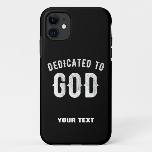 DEDICATED TO GOD COOL WHITE TEKST Case-Mate iPhone CASE (Achterkant)