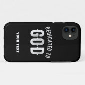 DEDICATED TO GOD COOL WHITE TEKST Case-Mate iPhone CASE (Achterkant (horizontaal))