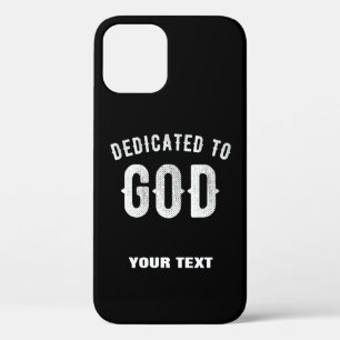 DEDICATED TO GOD COOL WHITE TEKST iPhone 12 HOESJE