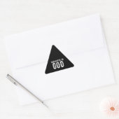 DEDICATED TO GOD COOL  WHITE TEKST DRIEHOEK STICKER (Envelop)