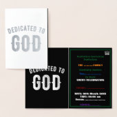 DEDICATED TO GOD COOL WHITE TEKST FOLIE KAARTEN (Display)