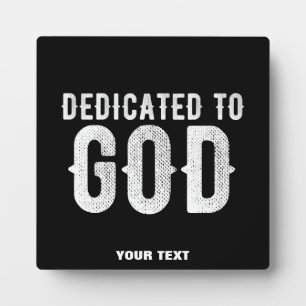 DEDICATED TO GOD COOL  WHITE TEKST FOTOPLAAT