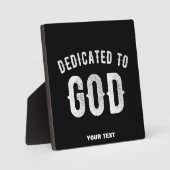 DEDICATED TO GOD  COOL WHITE TEKST FOTOPLAAT (Voorkant)