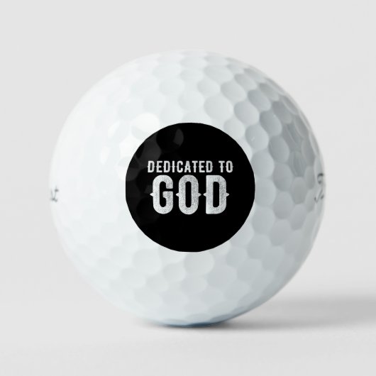 DEDICATED TO GOD COOL  WHITE TEKST GOLFBALLEN (Voorkant)