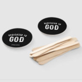 DEDICATED TO GOD  COOL WHITE TEKST HANDWAAIER (Niet-gemonteerd)