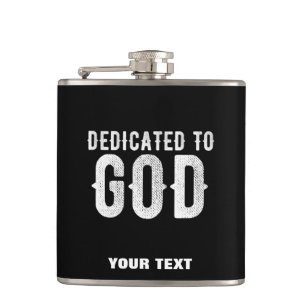 DEDICATED TO GOD COOL  WHITE TEKST HEUPFLES