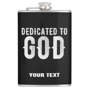 DEDICATED TO GOD COOL  WHITE TEKST HEUPFLES