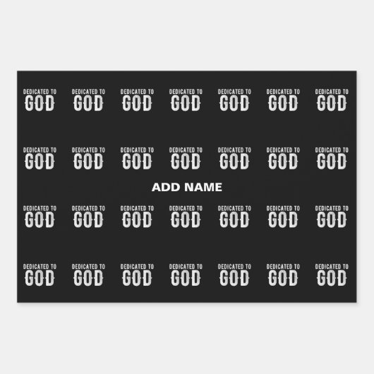 DEDICATED TO GOD COOL WHITE TEKST INPAKPAPIER VEL (Voorkant 2)