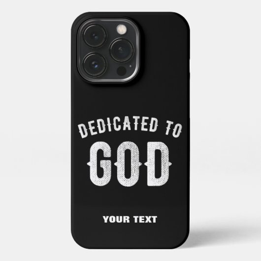 DEDICATED TO GOD COOL WHITE TEKST iPhone HOESJE (Achterkant)
