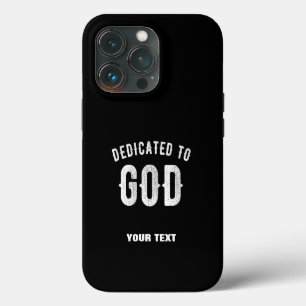 DEDICATED TO GOD COOL WHITE TEKST iPhone 13 PRO HOESJE