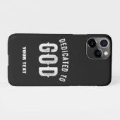 DEDICATED TO GOD  COOL WHITE TEKST iPhone HOESJE (Achterkant horizontaal)