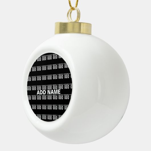 DEDICATED TO GOD COOL WHITE TEKST KERAMISCHE BAL ORNAMENT (Rechts)