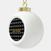 DEDICATED TO GOD COOL WHITE TEKST KERAMISCHE BAL ORNAMENT (Rechts)