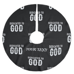 DEDICATED TO GOD COOL WHITE TEKST KERSTBOOM ROK