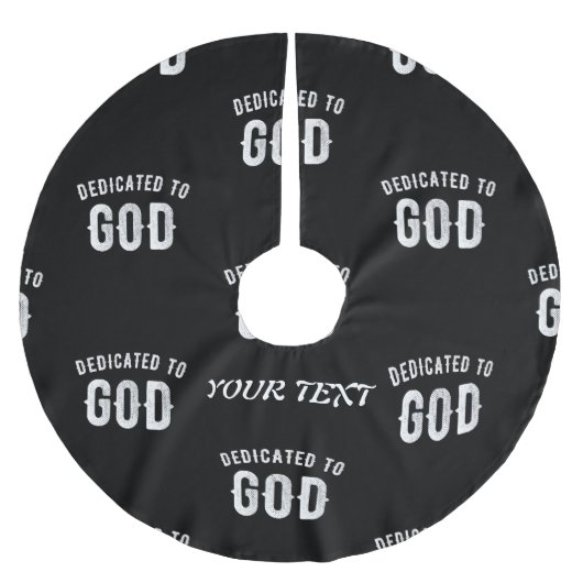 DEDICATED TO GOD COOL WHITE TEKST KERSTBOOM ROK (Voorkant)