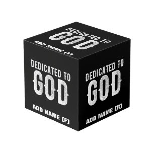 DEDICATED TO GOD COOL WHITE TEKST KUBUS