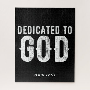 DEDICATED TO GOD COOL  WHITE TEKST LEGPUZZEL