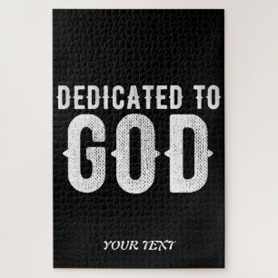 DEDICATED TO GOD COOL WHITE TEKST LEGPUZZEL