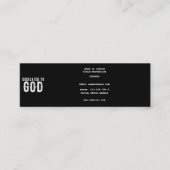 DEDICATED TO GOD COOL WHITE TEKST MINI VISITEKAARTJE (Voorkant)