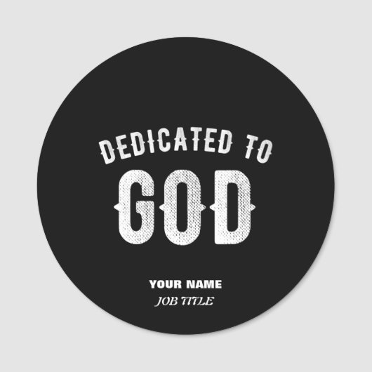 DEDICATED TO GOD  COOL WHITE TEKST NAAMPLAATJE (Voorkant)