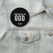 DEDICATED TO GOD COOL  WHITE TEKST NAAMPLAATJE (In situ)