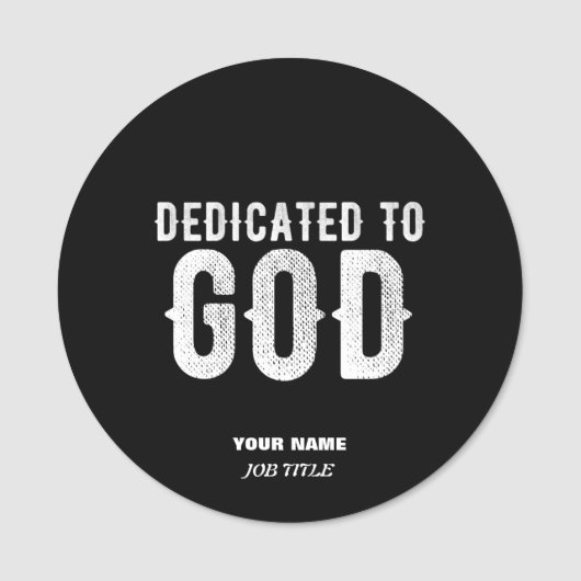 DEDICATED TO GOD COOL  WHITE TEKST NAAMPLAATJE (Voorkant)