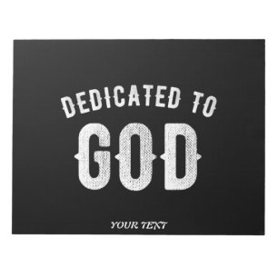 DEDICATED TO GOD COOL WHITE TEKST NOTITIEBLOK