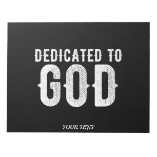 DEDICATED TO GOD COOL WHITE TEKST NOTITIEBLOK