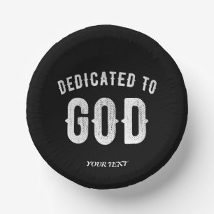 DEDICATED TO GOD COOL WHITE TEKST PAPIEREN KOMMEN