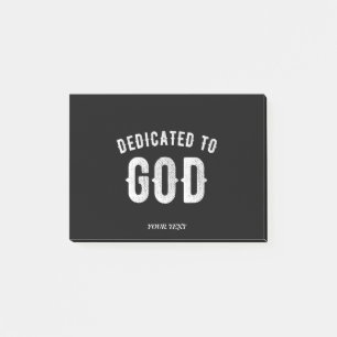 DEDICATED TO GOD  COOL WHITE TEKST POST-IT® NOTES