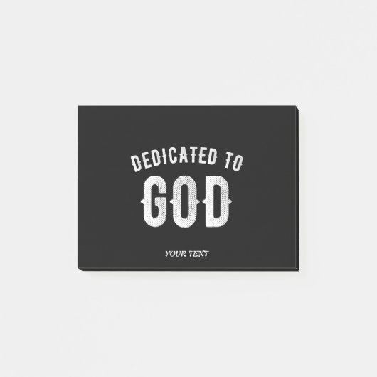 DEDICATED TO GOD  COOL WHITE TEKST POST-IT® NOTES (Voorkant)
