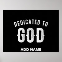 DEDICATED TO GOD COOL WHITE TEKST