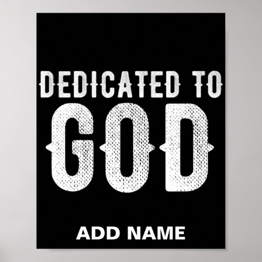 DEDICATED TO GOD COOL WHITE TEKST POSTER (Voorkant)